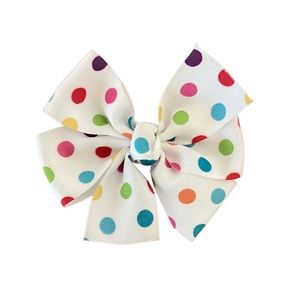 BOGO 🥳 Polka Dot Hair Bow multicolored 4” bow girls toddler Easter spring